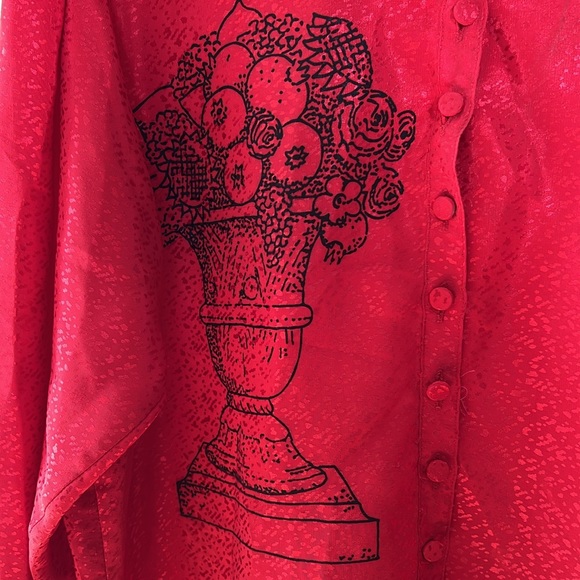 Red Louis Feraud vintage blouse - Picture 2 of 6
